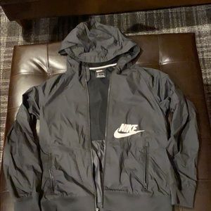 Black Nike Zip Up Hooded Windbreaker
